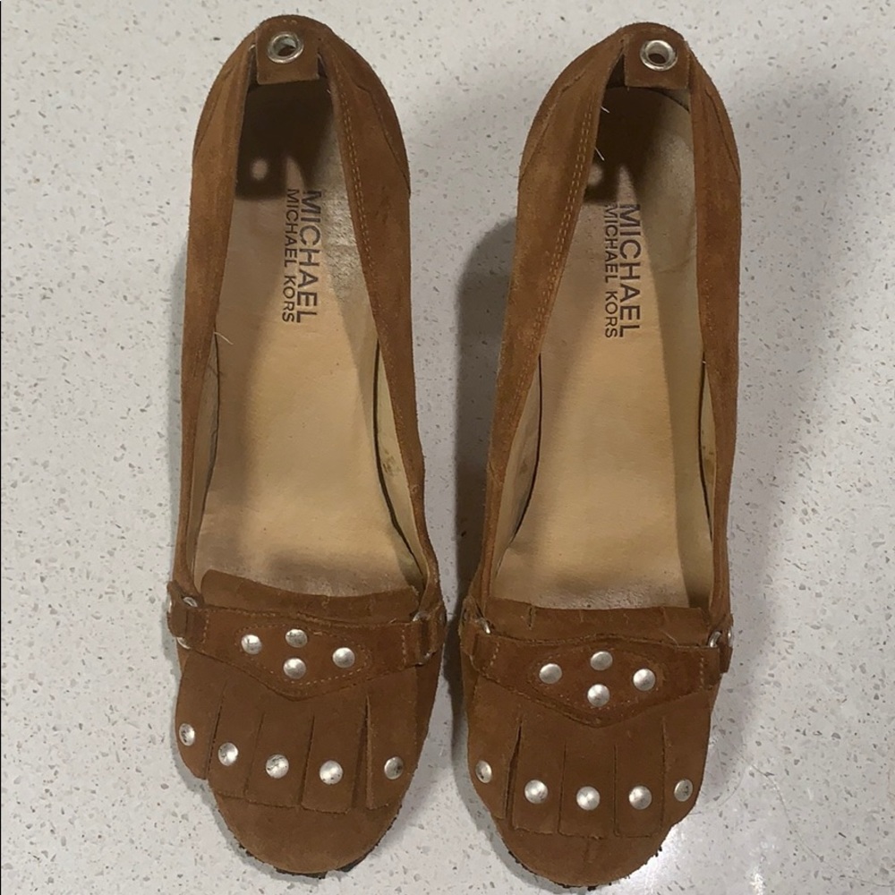 MICHAEL MICHAEL KORS Gwen Brown Suede Stud Pumps